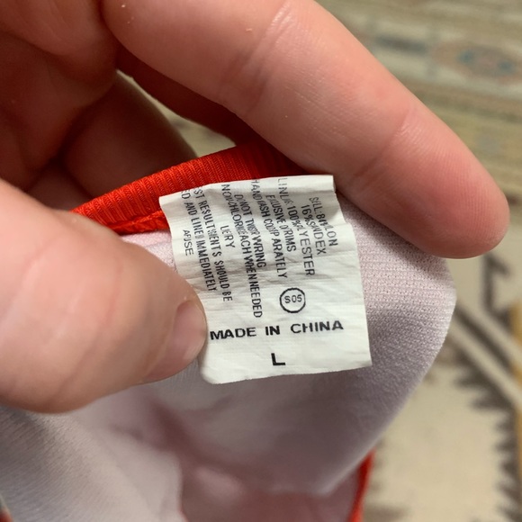 Red/Orange Ribbed Bikini Bottom - Picture 3 of 3